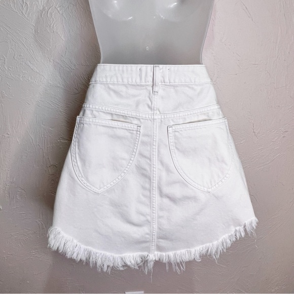 We The Free Bailey Cream Fringe High Waist Mini Skirt Womens 27 - Picture 2 of 8
